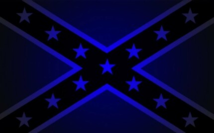 Neon Blue Rebel flag sticker