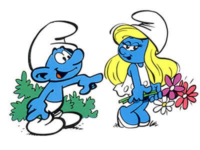 Smurf and Smurfette Color Sticker