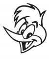 Woody woodpecker head diecut decal