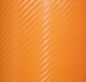 Carbon Fiber Adhesive Vinyl Sheet Decal ORANGE