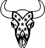 Rebel Cow Skull Deicut Decal
