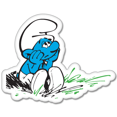 Sad Blue Smurf Decal