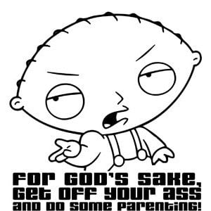 Family Guy Stewie Parenting Window Decal Sticker