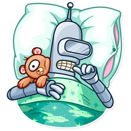 futurama tv show cartoon bender sticker 12