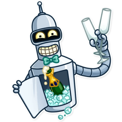 futurama tv show cartoon bender sticker 28