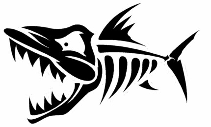 Skeleton Fish Decal