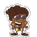 Sticker Rasta Cartoon Dude