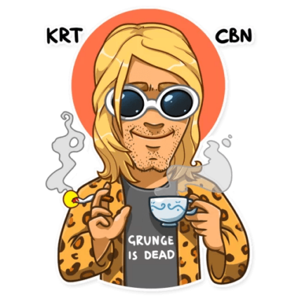 NIRVANA kurt cobain grunge is dead band sticker 05