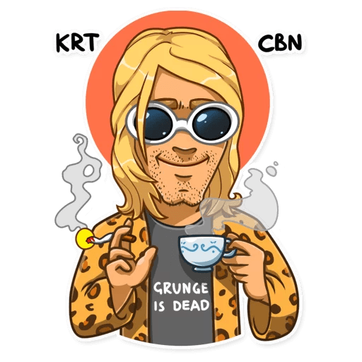 NIRVANA kurt cobain grunge is dead band sticker 05