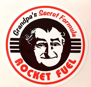 Rocket Fuel Round Color Sticker funny color auto sticker