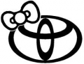 toyota with bow diecut decal