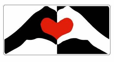 ANTI RACISM HANDS HEART BUMPER STICKER
