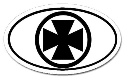 Corss Chopper Oval Sticker