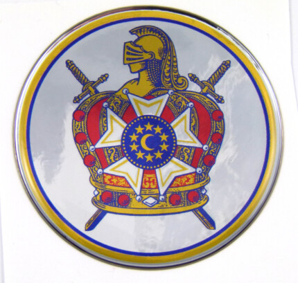 De Molay 3D Chrome Background Adhesive Car Badge