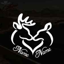 DEER HEART WITH NAMES DIE CUT DECAL