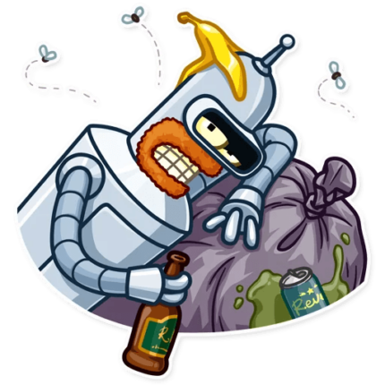 futurama tv show cartoon bender sticker 19