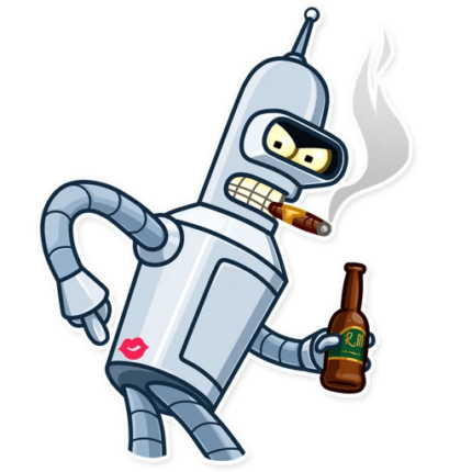 futurama tv show cartoon bender sticker 6