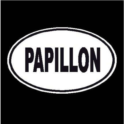 Papillon Oval Dog Decal