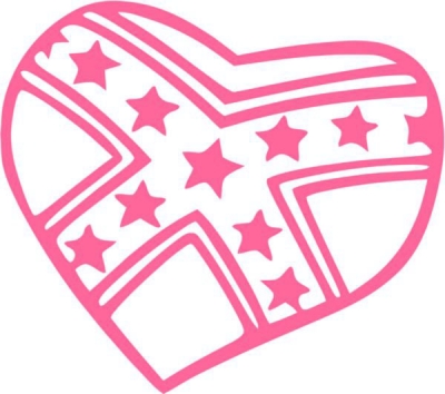 Confederate Flag Rebel Heart Love decal