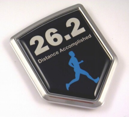Distance Accomptlished Man Shield 3D Running Chrome Emblem