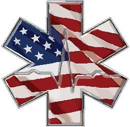 EMT Flag and heart Beat Vinyl Decal Sticker