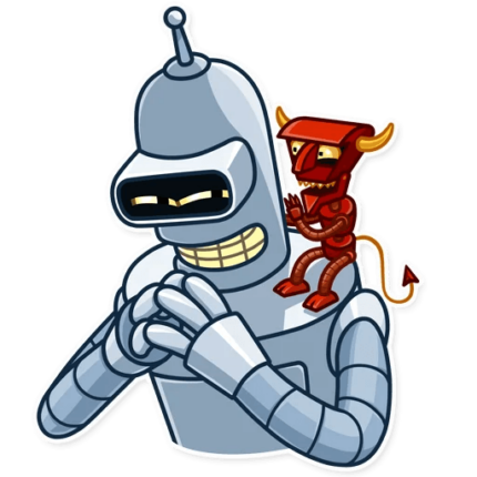 futurama tv show cartoon bender sticker 25