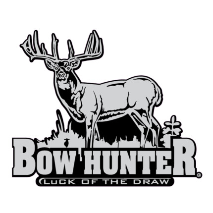 GRAY BLACK WHITE Bowhunter Luck of the Draw Whitetail Decal
