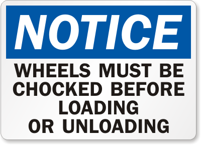 Chock Wheel Signs and Labels 39