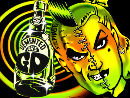 Demented Are Go Color Band Sticker