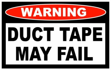 Duct Tape May Fail Funny Warning Sticker