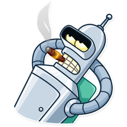futurama tv show cartoon bender sticker 16