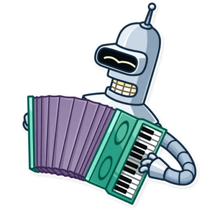 futurama tv show cartoon bender sticker 27