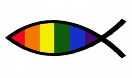 gay jesus fish sticker