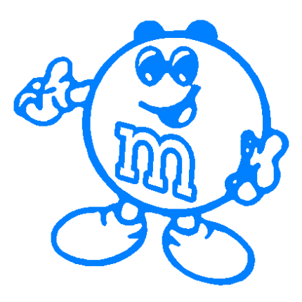 M&M Plain diecut car decal