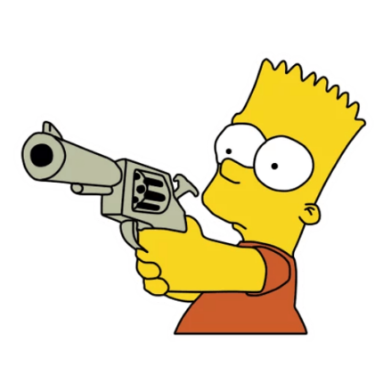 bart-simpson-GUN Sticker