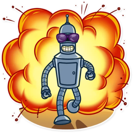 futurama tv show cartoon bender sticker 30