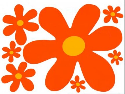 MYSTERY machine vinyl car FLOWER stickers orange