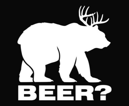 Bear plus Deer equals BEER Die Cut Vinyl Decal Sticker