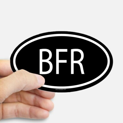 BFR big fucking rocket Oval Elon Sticker BLACK