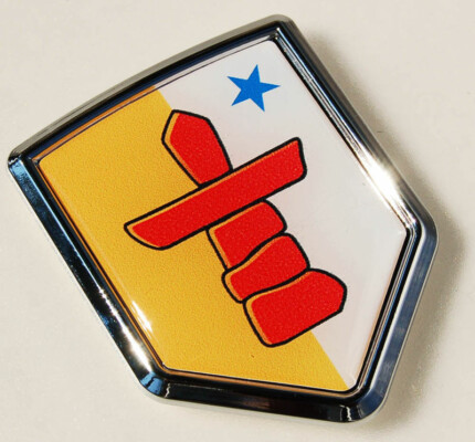 Canada Nunavut Flag Crest Car Chrome Emblem Decal Sticker