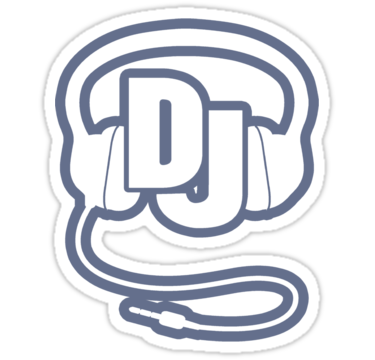 DJ sticker with head phones