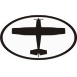 Aircraft Clipart Diecut OVAL Decal 25