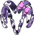 Dodge Ram Head with Bow Decal - PURPLE CAMO