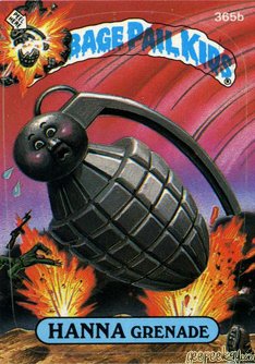 HANNA Grenade Funny Sticker Name Decal