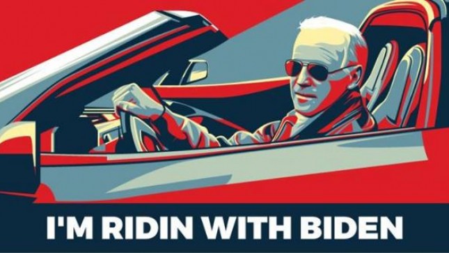 Im ridin with BIDEN color sticker