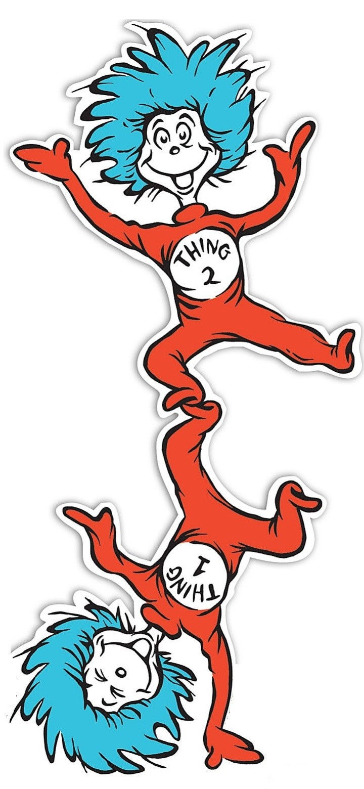 cat in the hat THING 1 and THING 2 sticker
