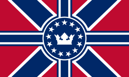 DIXIELAND FLAG STICKER 13 STARS CROWN