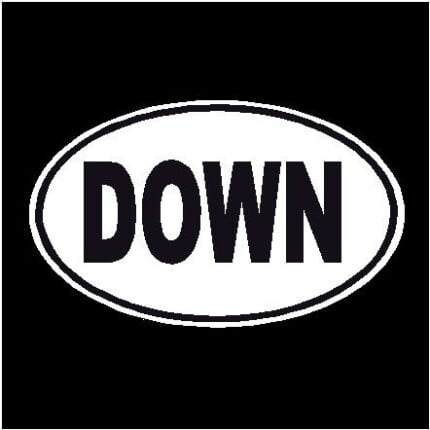 Down Oval Decal