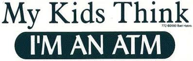 kids think i am atm bumper sticker