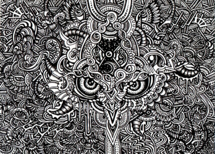 psychedelic faces wall decal car sticker 06